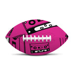 Pink Cassette Tape Pattern Print Rugby Ball