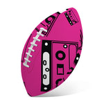 Pink Cassette Tape Pattern Print Rugby Ball
