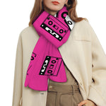 Pink Cassette Tape Pattern Print Scarf