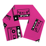 Pink Cassette Tape Pattern Print Scarf