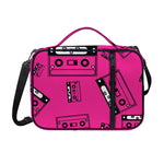 Pink Cassette Tape Pattern Print Shoulder Strap Bible Bag