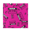 Pink Cassette Tape Pattern Print Silk Bandana