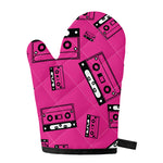 Pink Cassette Tape Pattern Print Single Oven Mitt