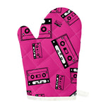 Pink Cassette Tape Pattern Print Single Oven Mitt