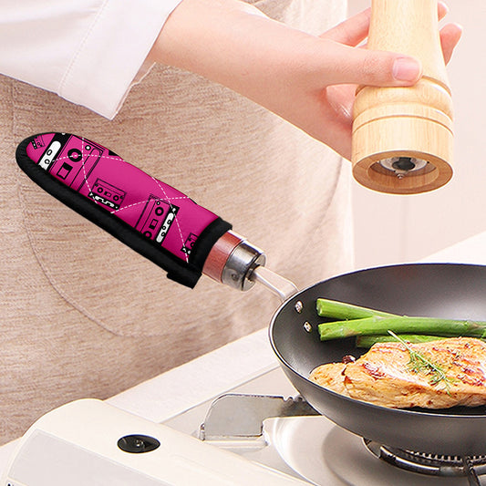 Pink Cassette Tape Pattern Print Skillet Handle Cover