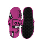 Pink Cassette Tape Pattern Print Slippers