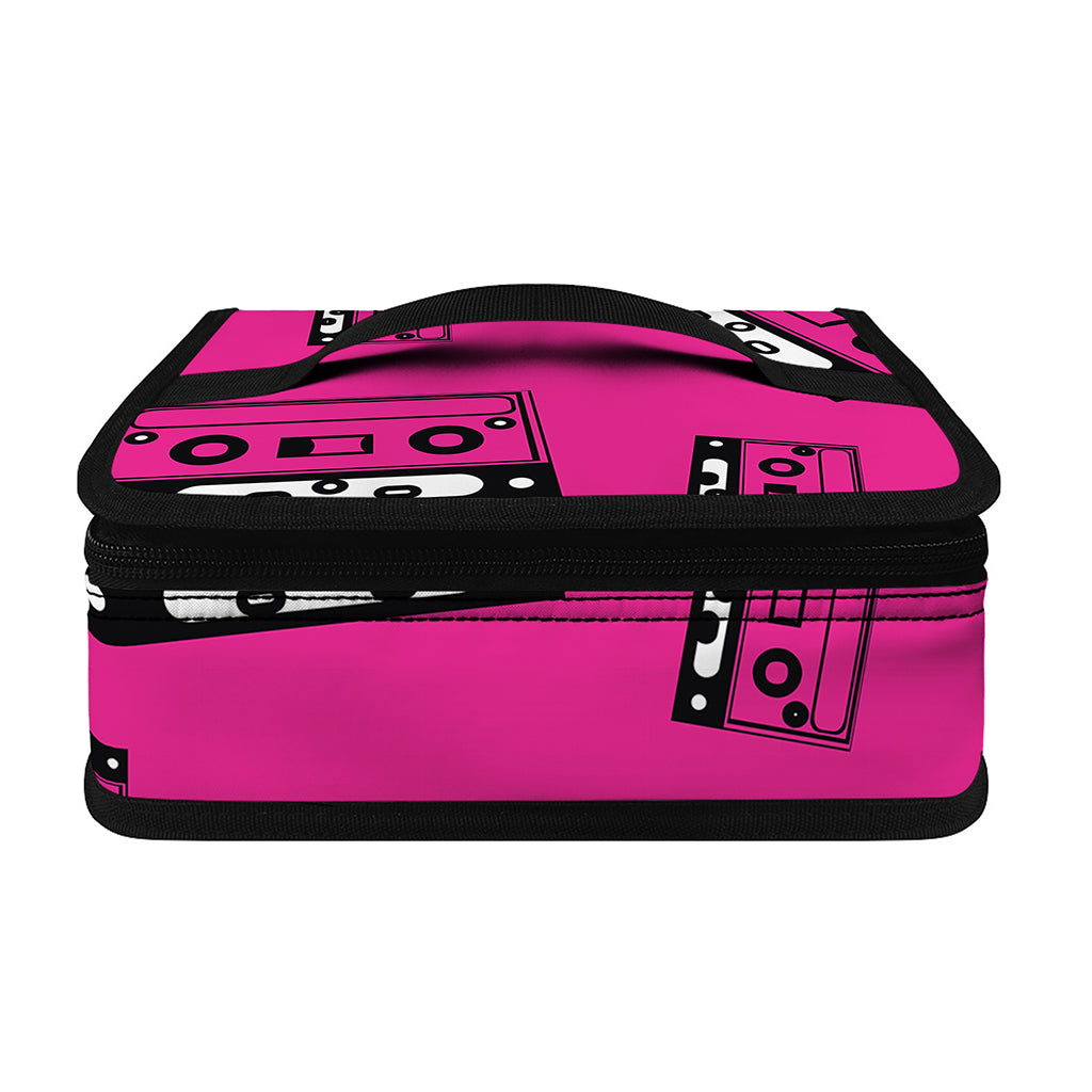 Pink Cassette Tape Pattern Print Small Lunch Bag