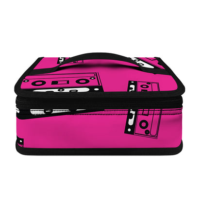 Pink Cassette Tape Pattern Print Small Lunch Bag