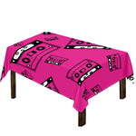 Pink Cassette Tape Pattern Print Tablecloth