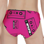 Pink Cassette Tape Pattern Print Women's Panties