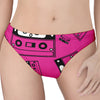 Pink Cassette Tape Pattern Print Women's Thong