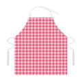 Pink Check Pattern Print Adjustable Apron