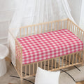 Pink Check Pattern Print Baby Crib Sheet