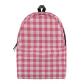 Pink Check Pattern Print School Backpack