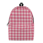 Pink Check Pattern Print Backpack