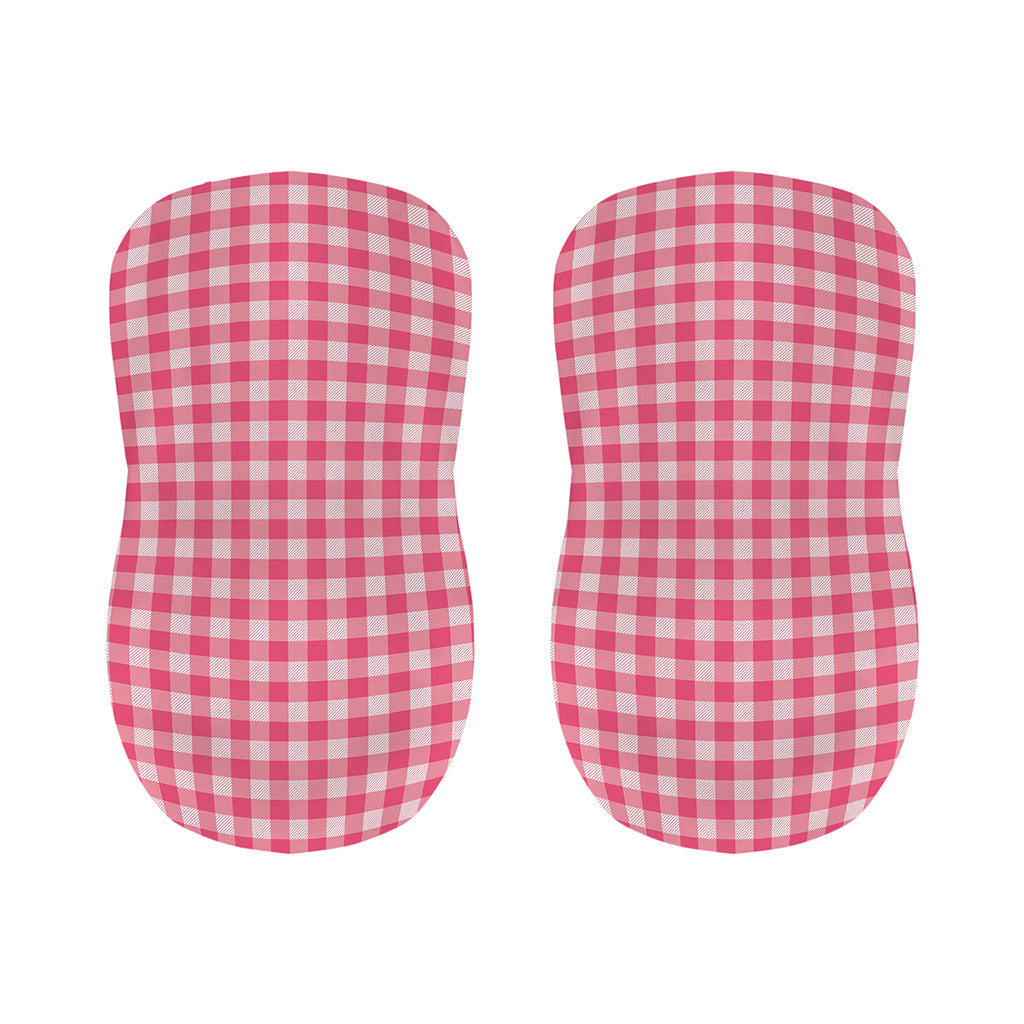 Pink Check Pattern Print Bar Stool Covers