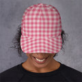 Pink Check Pattern Print Baseball Cap