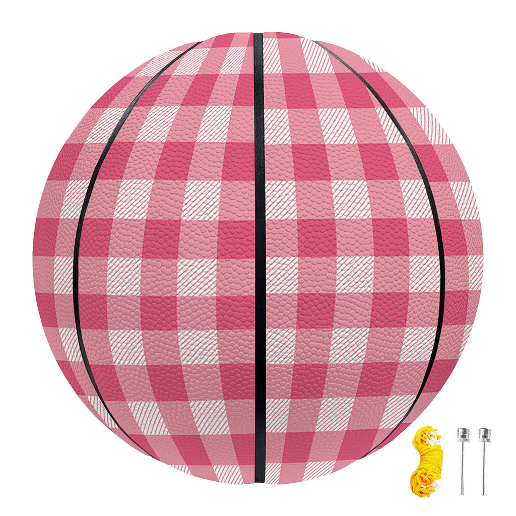 Pink Check Pattern Print Basketball