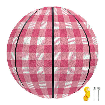 Pink Check Pattern Print Basketball