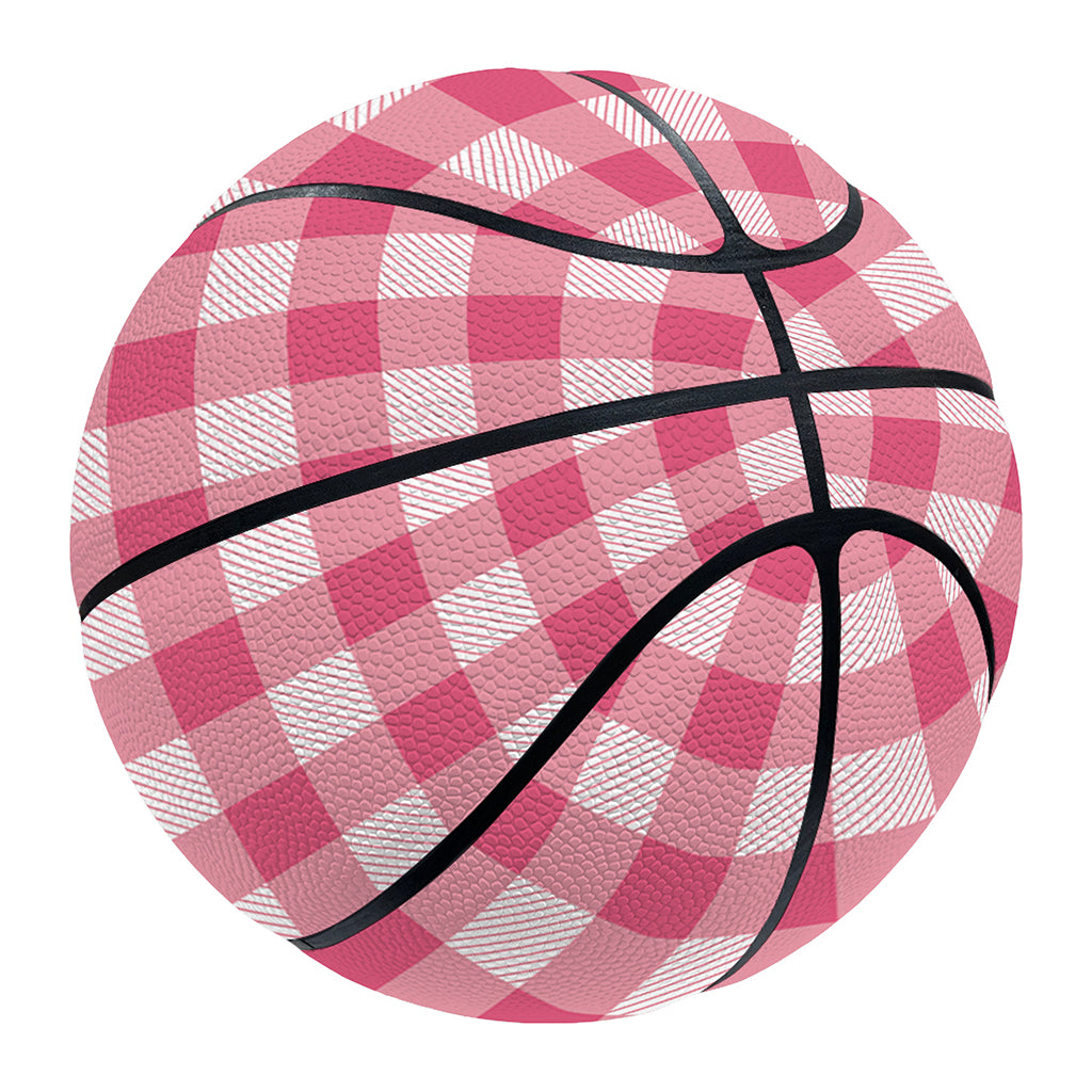 Pink Check Pattern Print Basketball