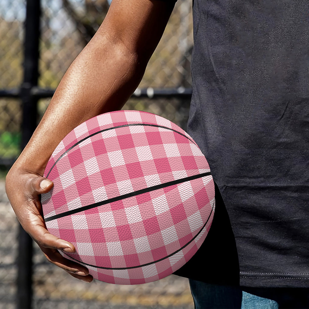 Pink Check Pattern Print Basketball
