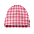Pink Check Pattern Print Beanie