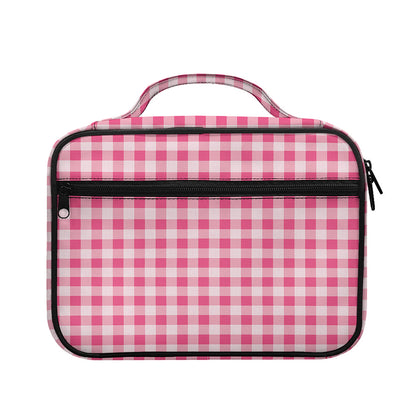 Pink Check Pattern Print Briefcase Bible Bag