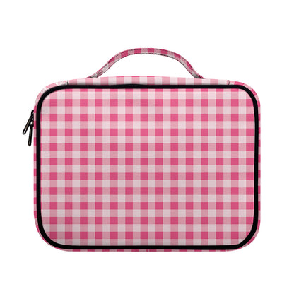 Pink Check Pattern Print Briefcase Bible Bag