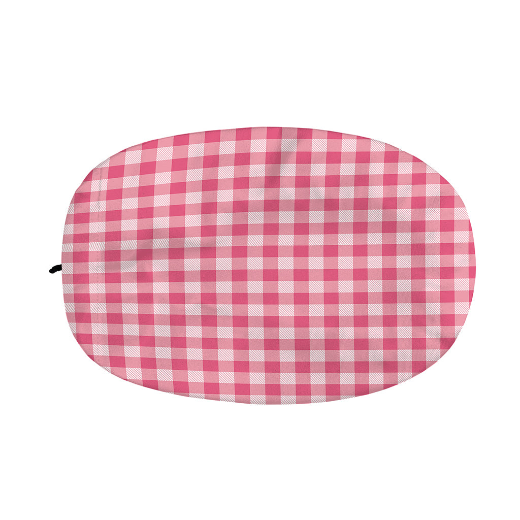 Pink Check Pattern Print Car Side Mirror Covers