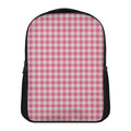 Pink Check Pattern Print Casual Backpack