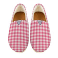 Pink Check Pattern Print Casual Shoes