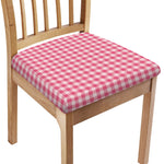 Pink Check Pattern Print Chair Cushion Cover