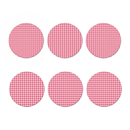 Pink Check Pattern Print Coaster Set