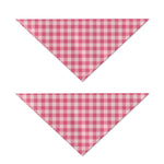 Pink Check Pattern Print Dog Bandana