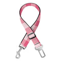 Pink Check Pattern Print Dog Seat Belt