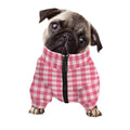 Pink Check Pattern Print Dog Zip Up Jacket