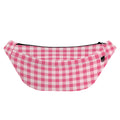 Pink Check Pattern Print Fanny Pack