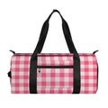 Pink Check Pattern Print Gym Bag