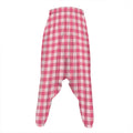 Pink Check Pattern Print Hammer Pants