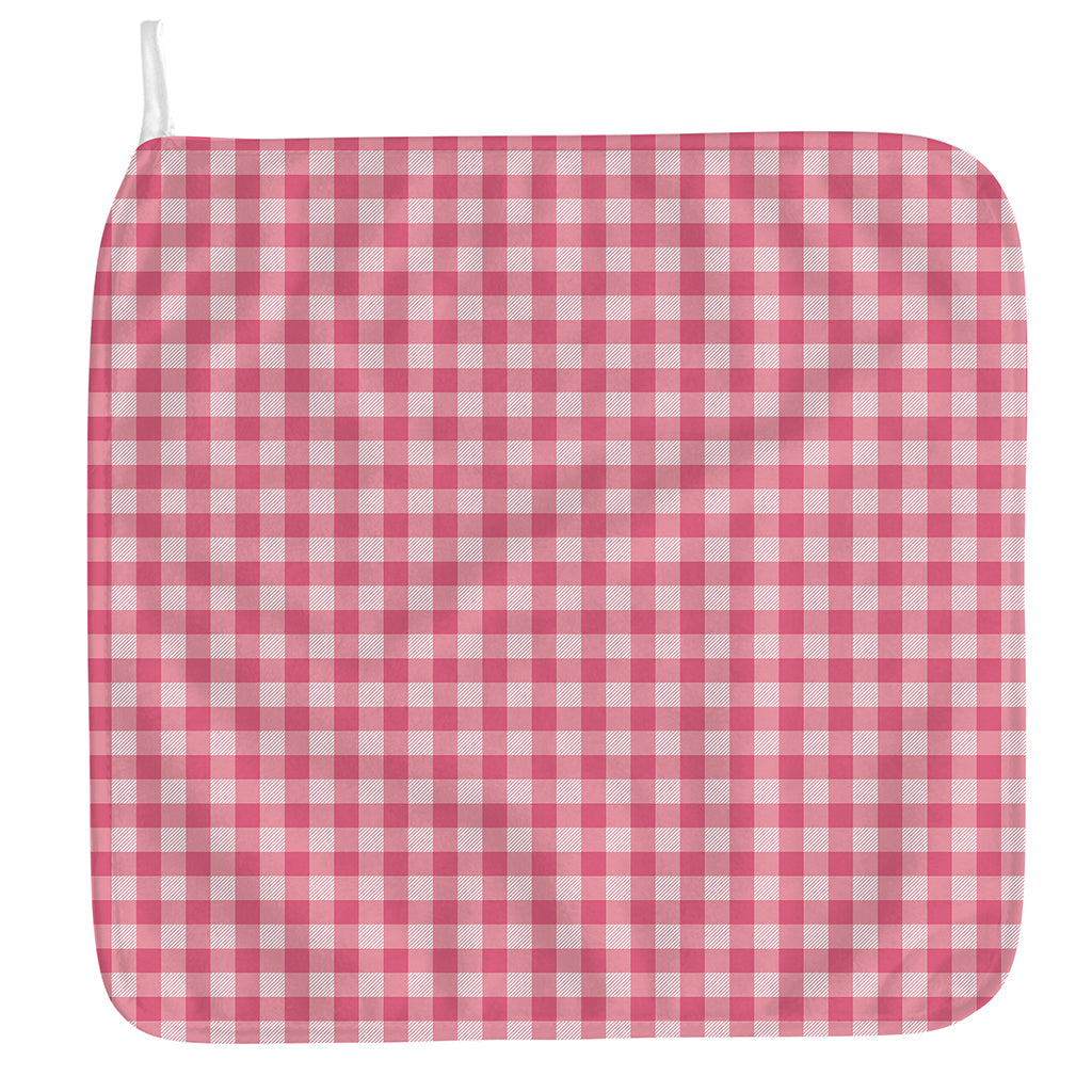 Pink Check Pattern Print Hand Towel