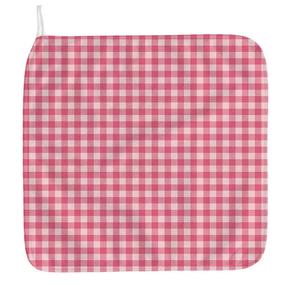 Pink Check Pattern Print Hand Towel