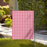 Pink Check Pattern Print House Flag