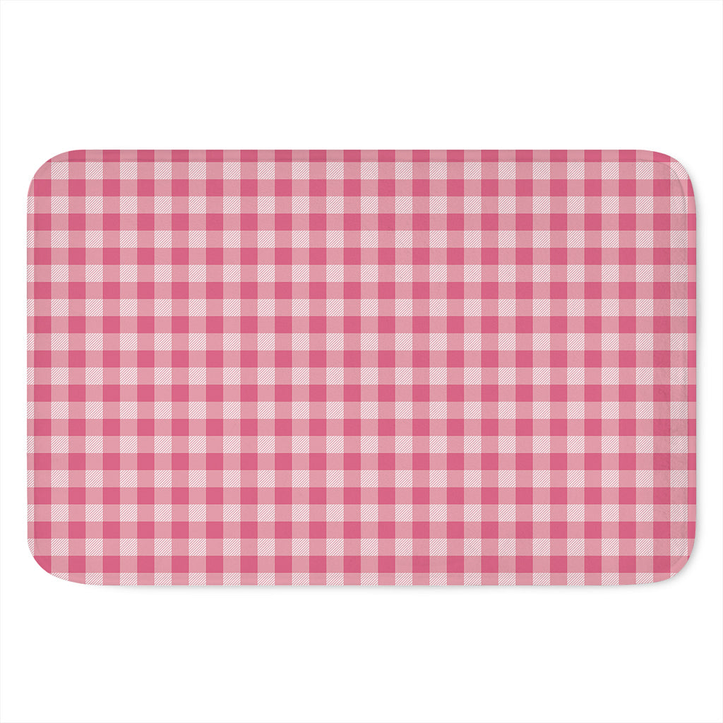 Pink Check Pattern Print Indoor Door Mat