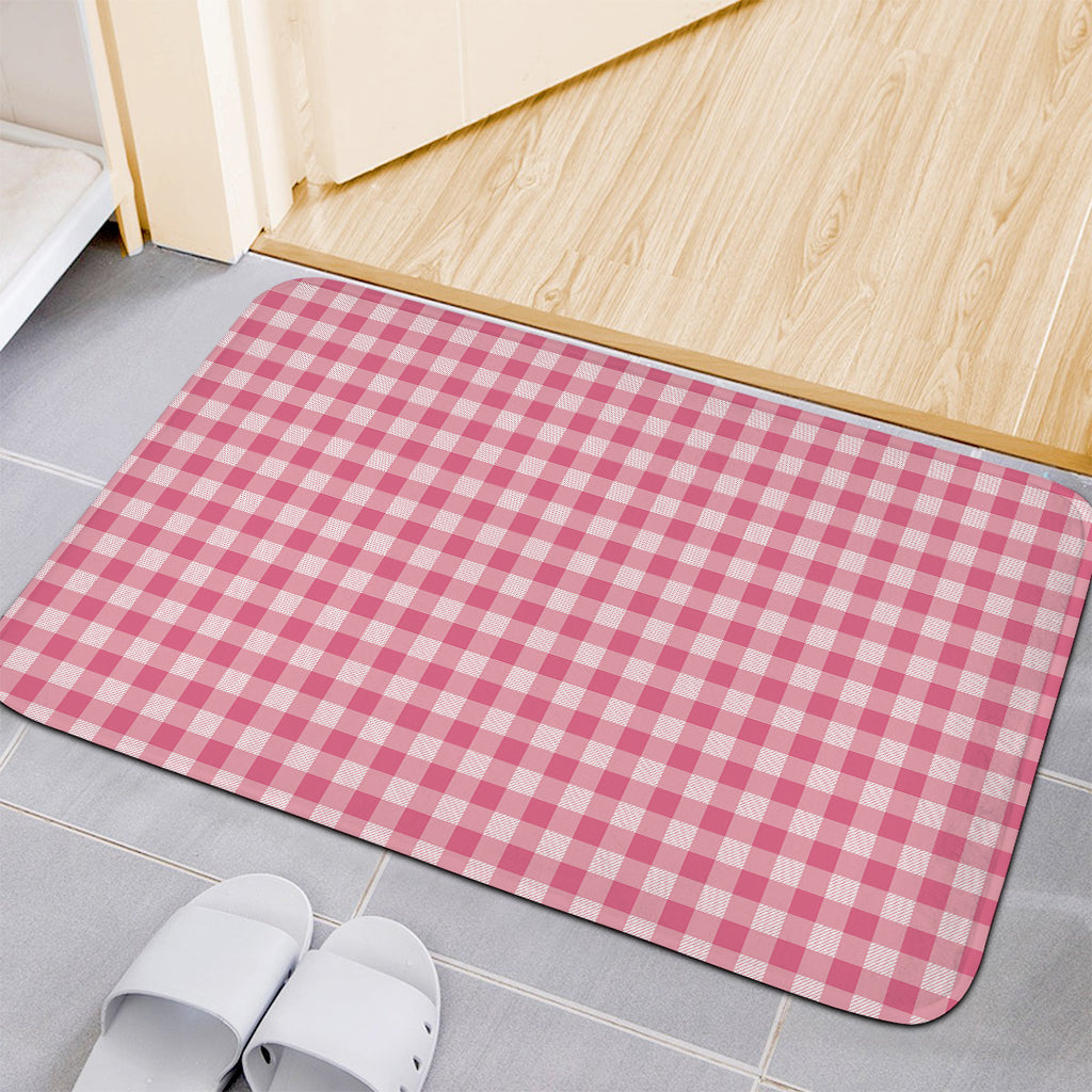 Pink Check Pattern Print Indoor Door Mat