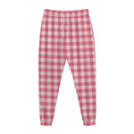 Pink Check Pattern Print Jogger Pants