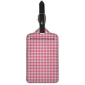 Pink Check Pattern Print Luggage Tag
