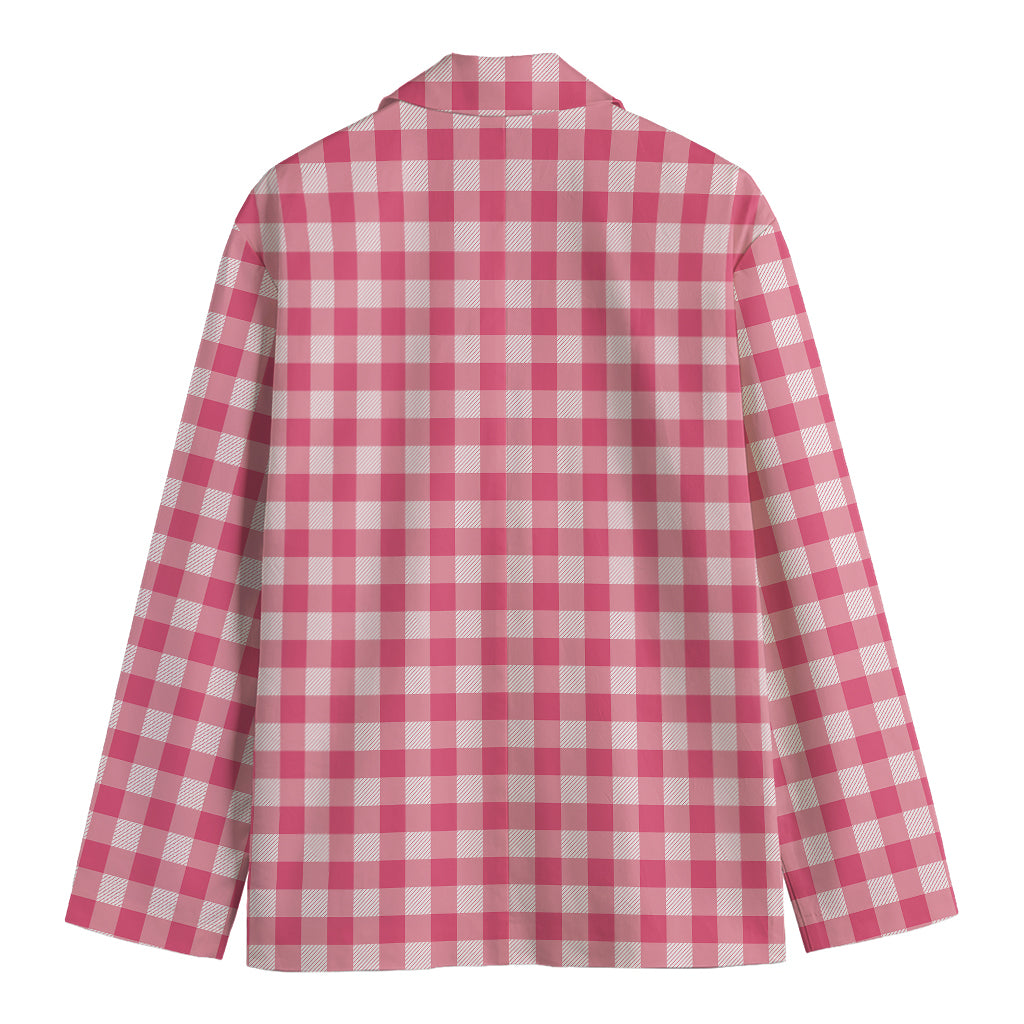 Pink Check Pattern Print Men's Blazer