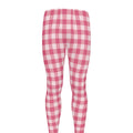 Pink Check Pattern Print Men's Leggings