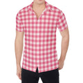 Pink Check Pattern Print Men's Shirt