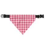 Pink Check Pattern Print Over The Collar Dog Bandana